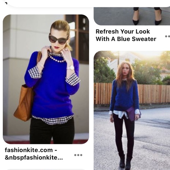 »EXPRESS» Royal Cobalt Lightweight Pullover VNeck Top, Luxurious Softness•Medium - Picture 10 of 16